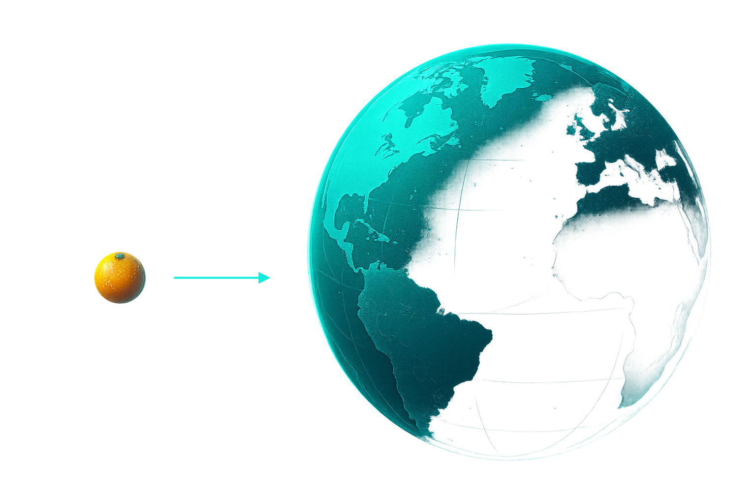 orange compared to the earth